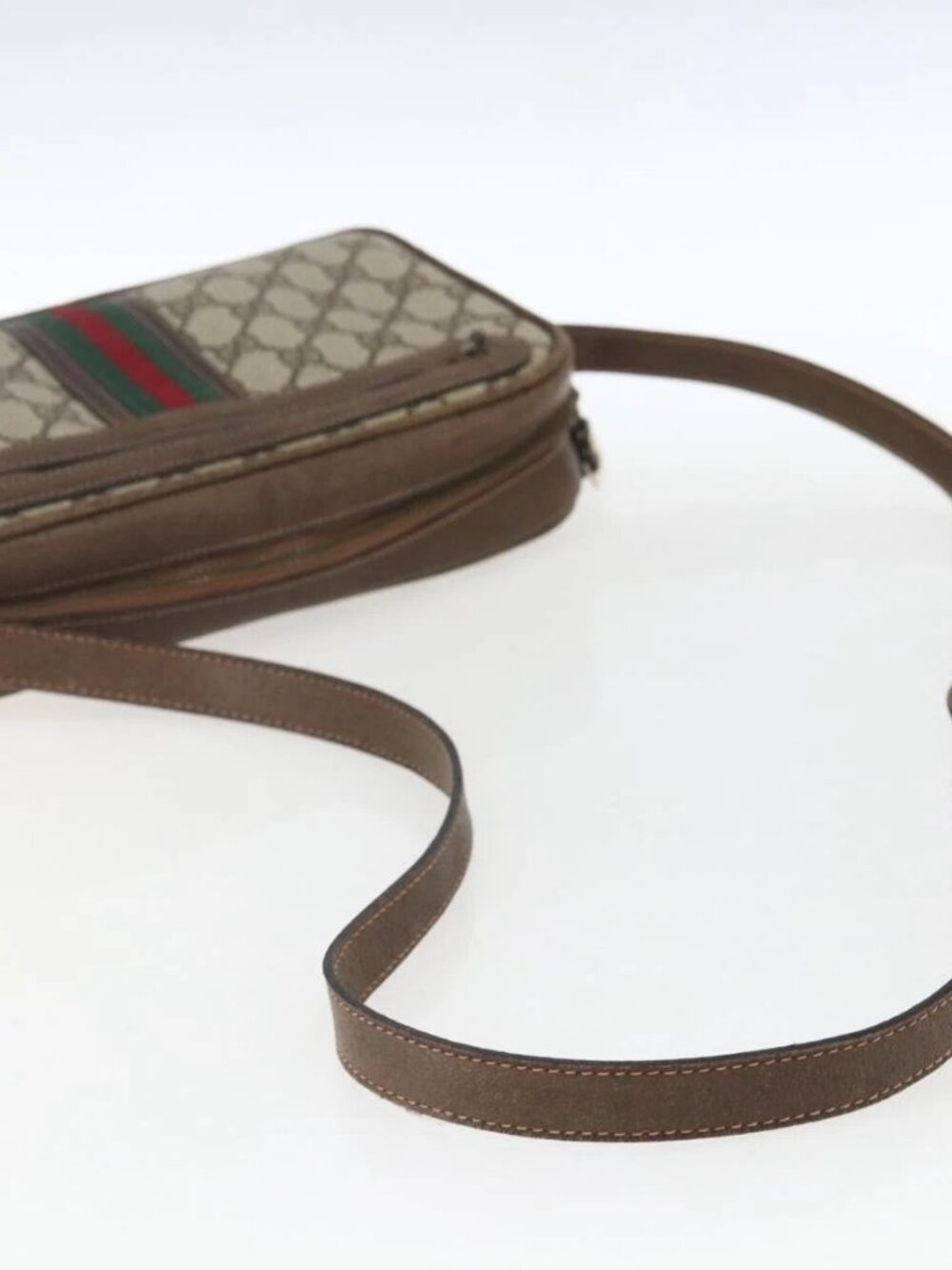 GUCCI GG Supreme Web Sherry Line Shoulder Bag PVC Beige Auth 161685 - Picture 8 of 16